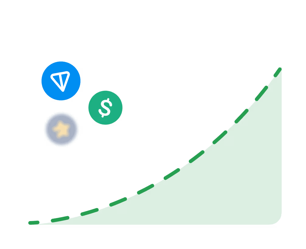Zero-fee transfers right in Telegram illustration